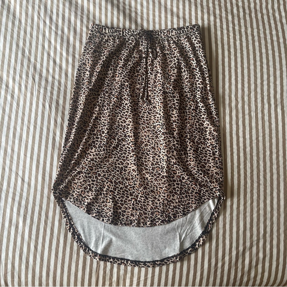 SHEIN Leopard Print High Low Skirt